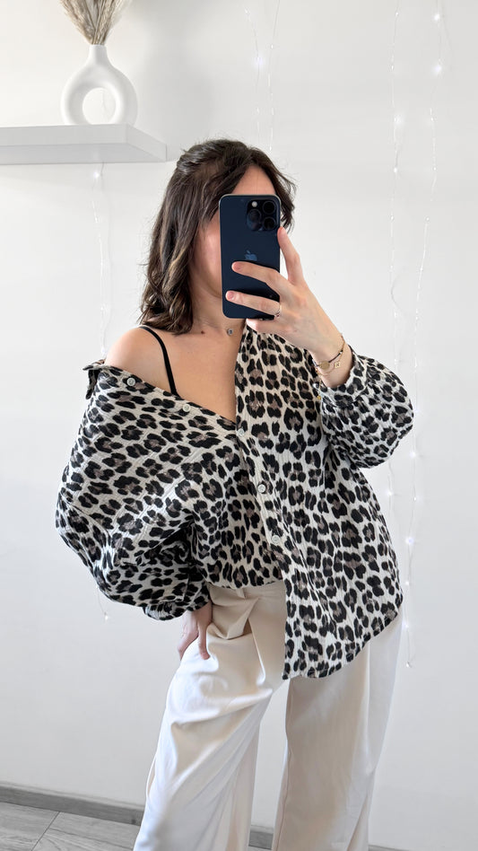 Chemise Léopard FÉLINE Taupe
