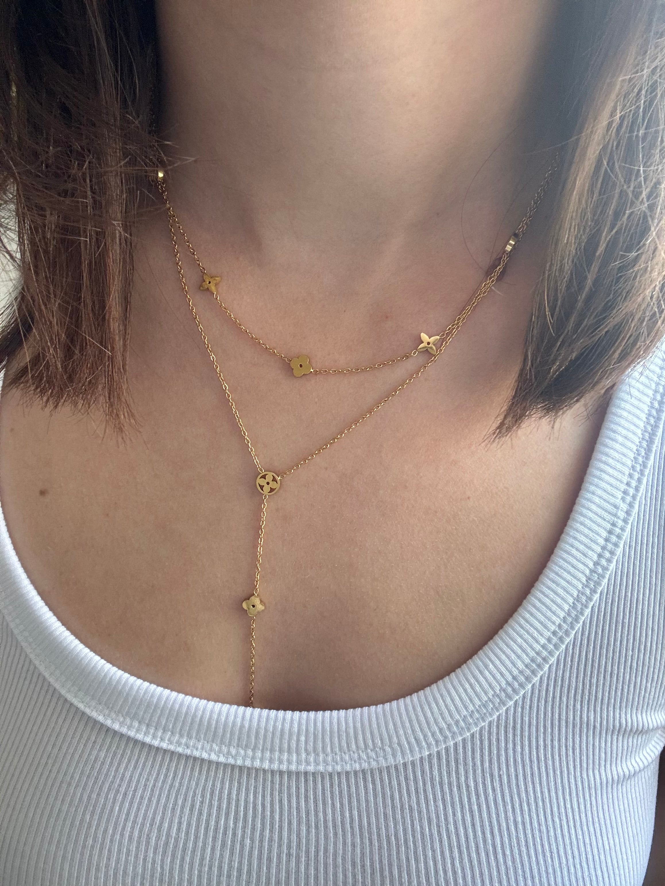 Collier Long Fleurs