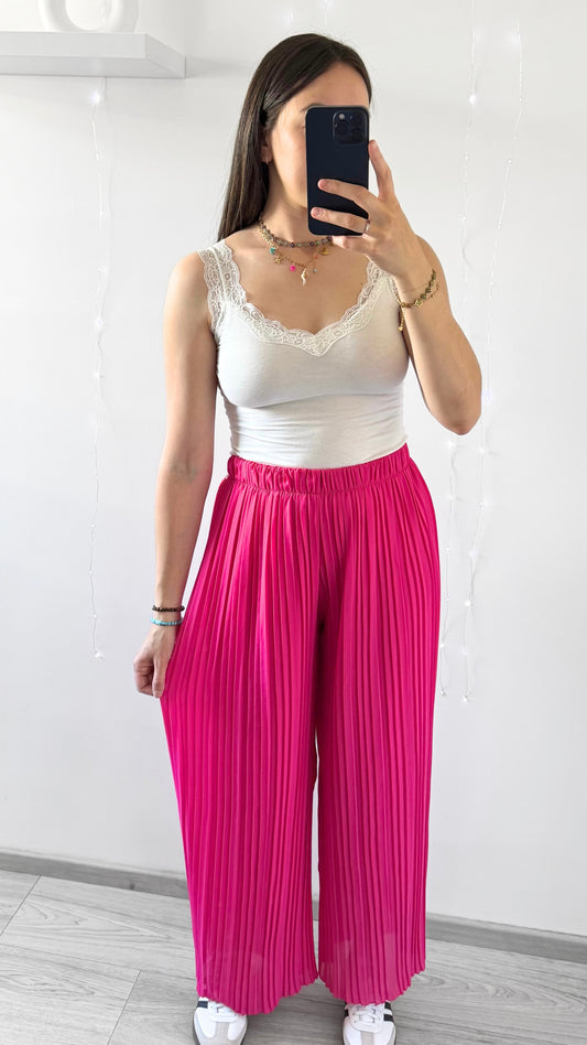 Pantalon plissé ROMANE Fuchsia