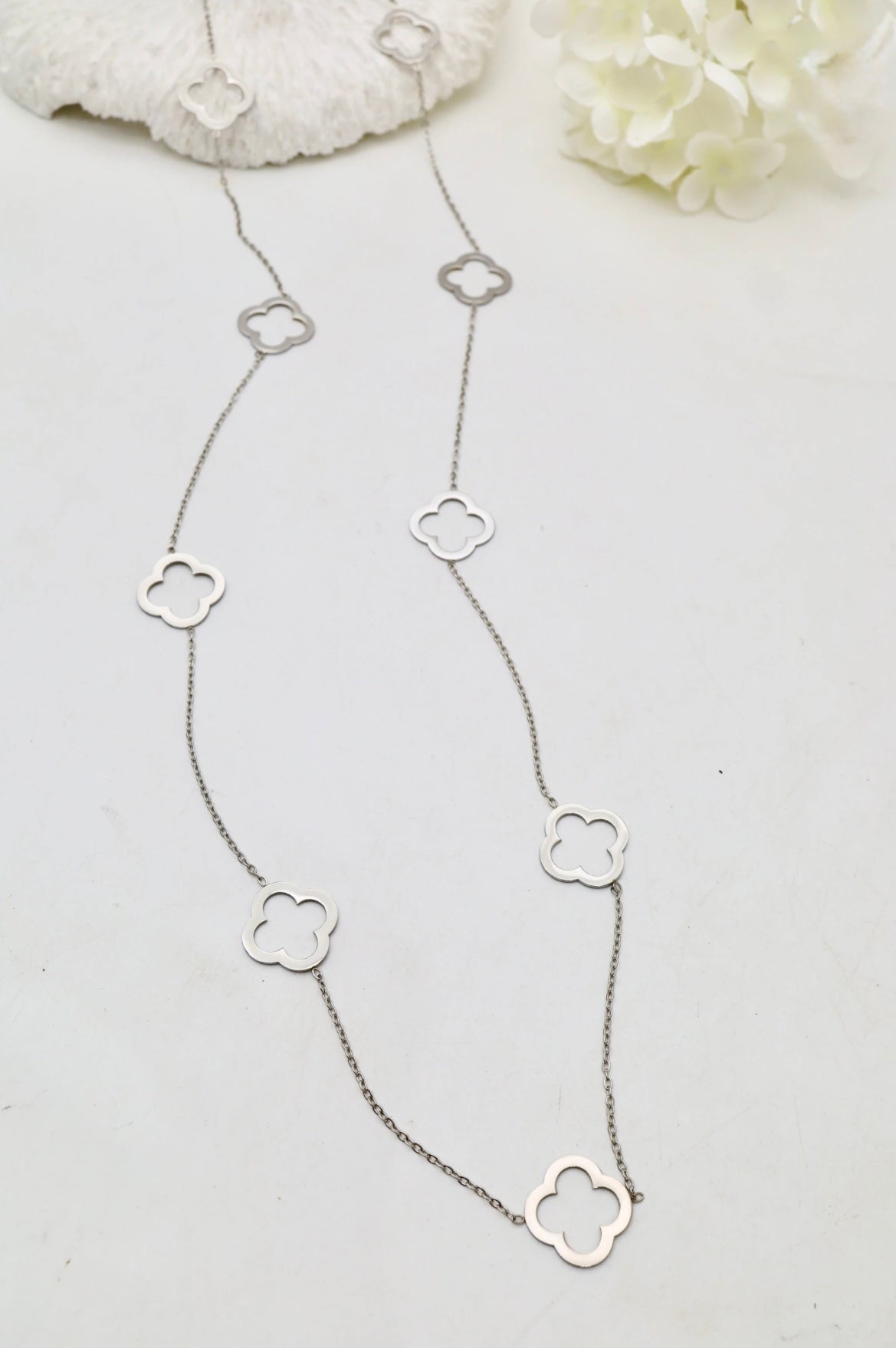 Sautoir Trèfle Argent