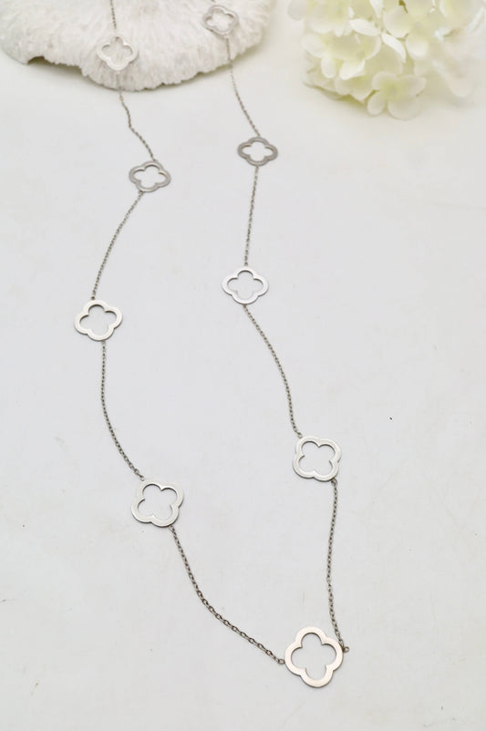 Sautoir Trèfle Argent