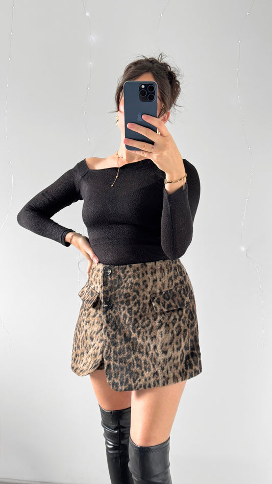 Haut Asymétrique LAURA Noir