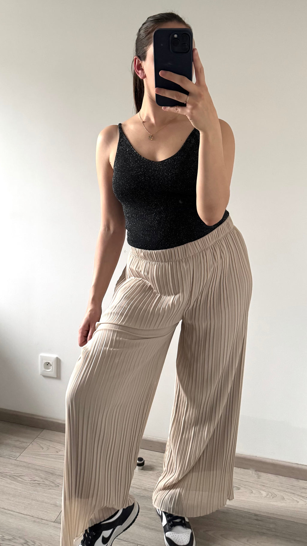 Pantalon plissé ROMANE Beige