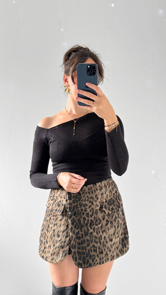 Haut Asymétrique LAURA Noir