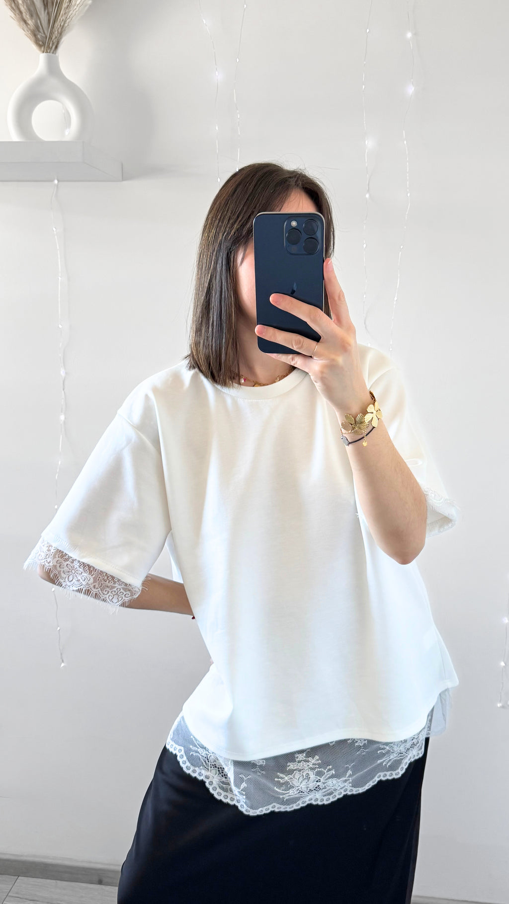 T-shirt Dentelle EMILIE Blanc