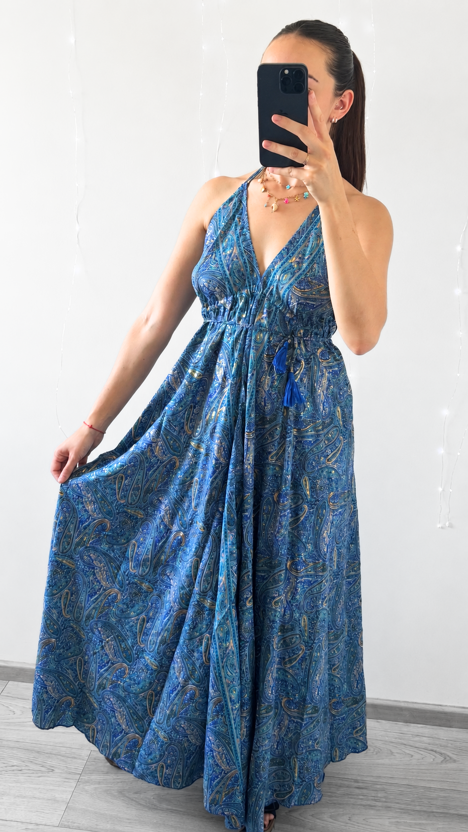 Robe Bohème Dos Nu BLEU