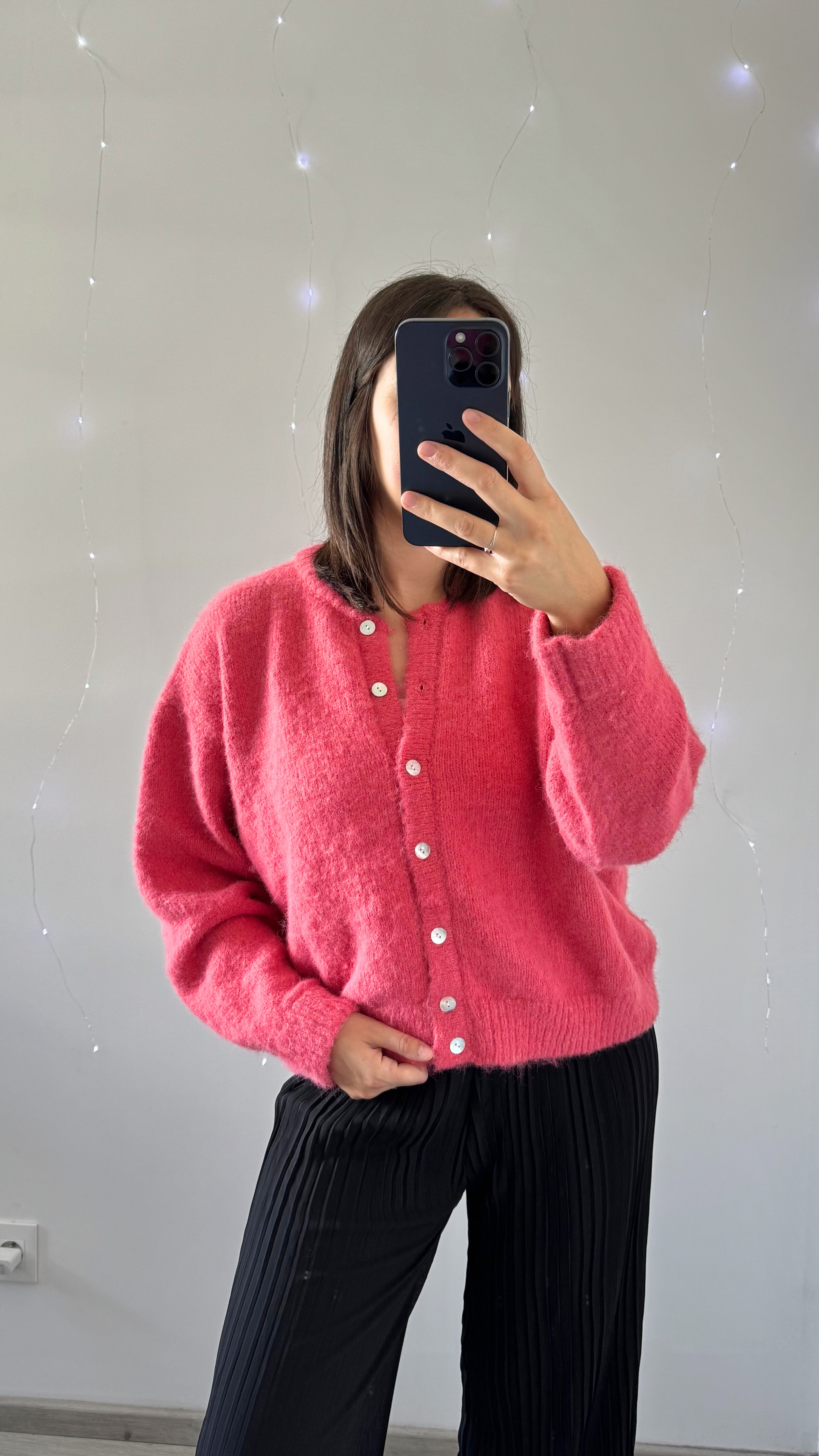 Gilet Doux TARA Framboise