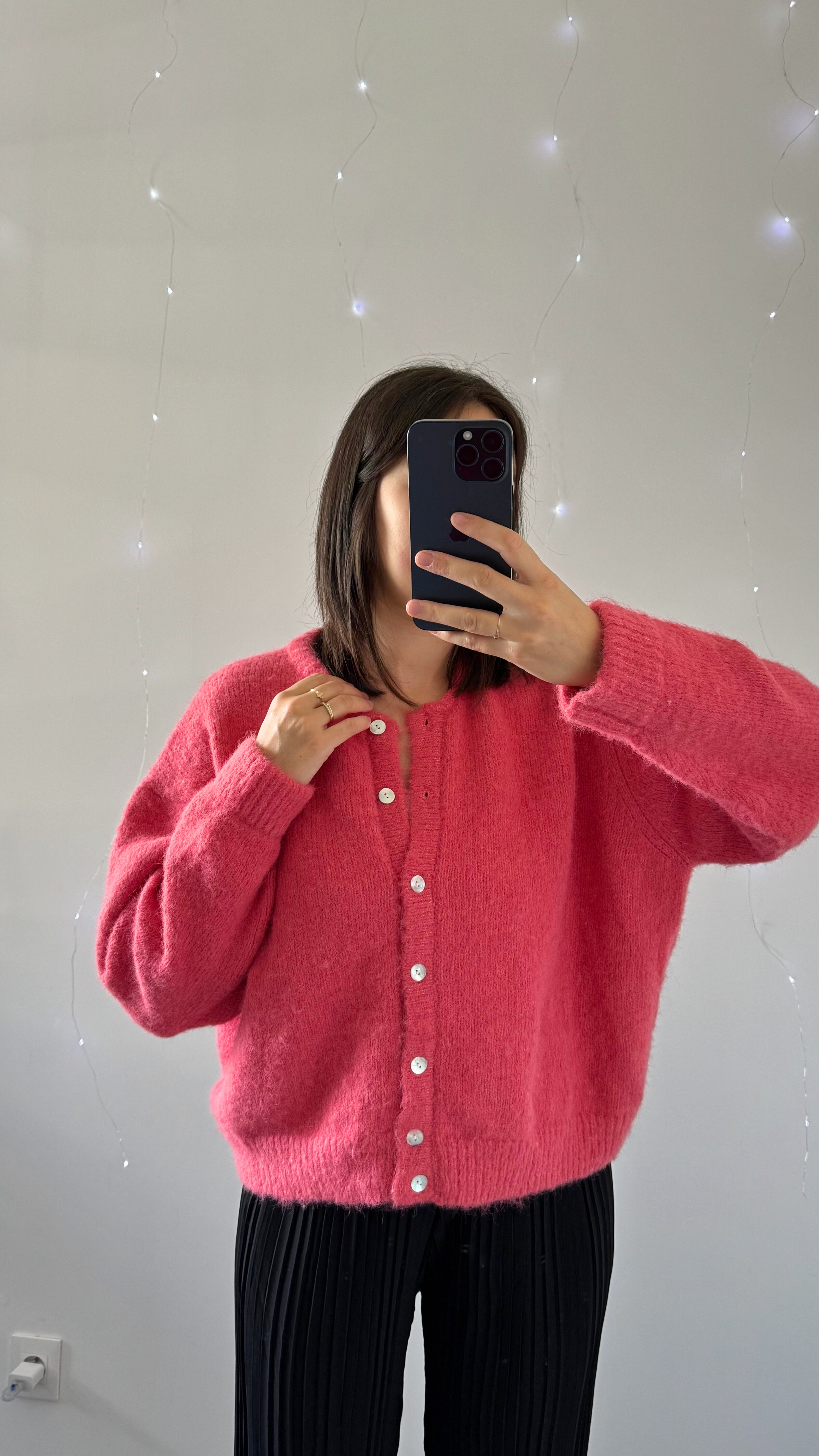 Gilet Doux TARA Framboise