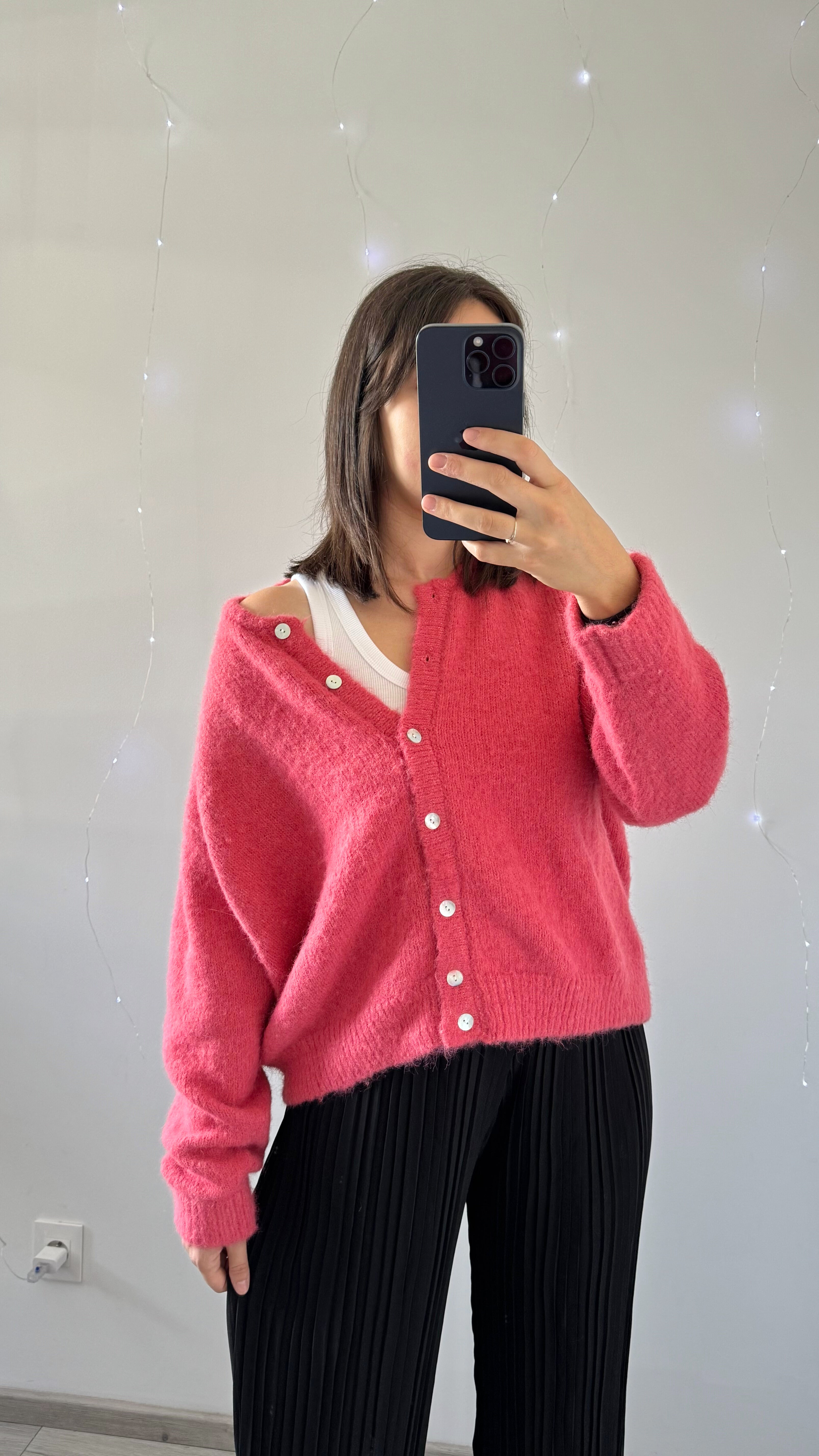 Gilet Doux TARA Framboise