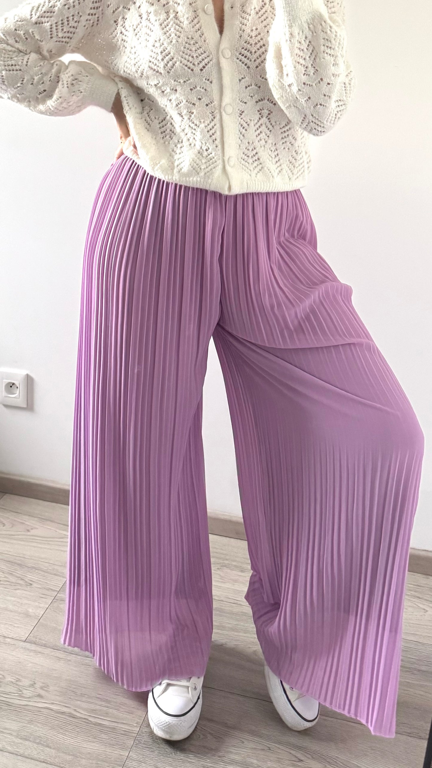 Pantalon plissé ROMANE Lilas
