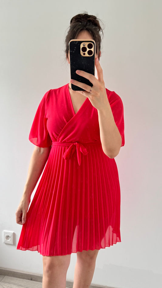 Robe Courte ALEXIA Framboise