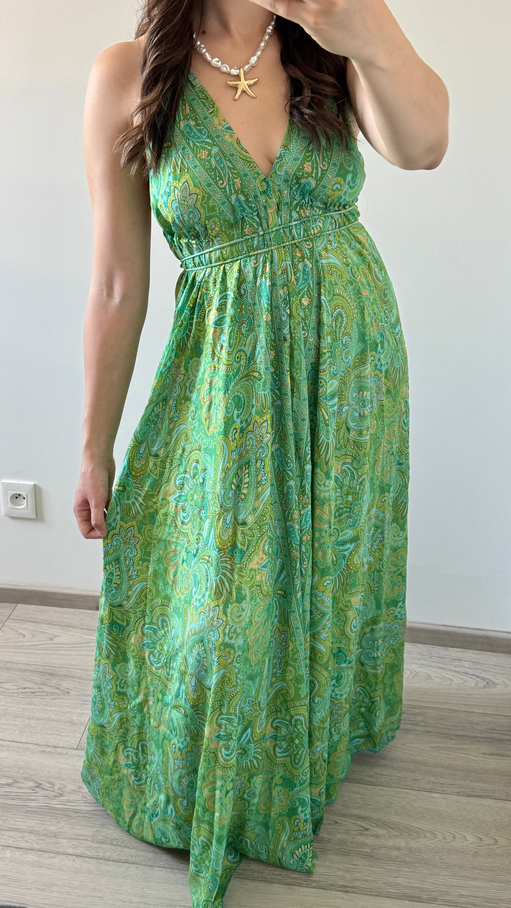 Robe Bohème Dos Nu VERT