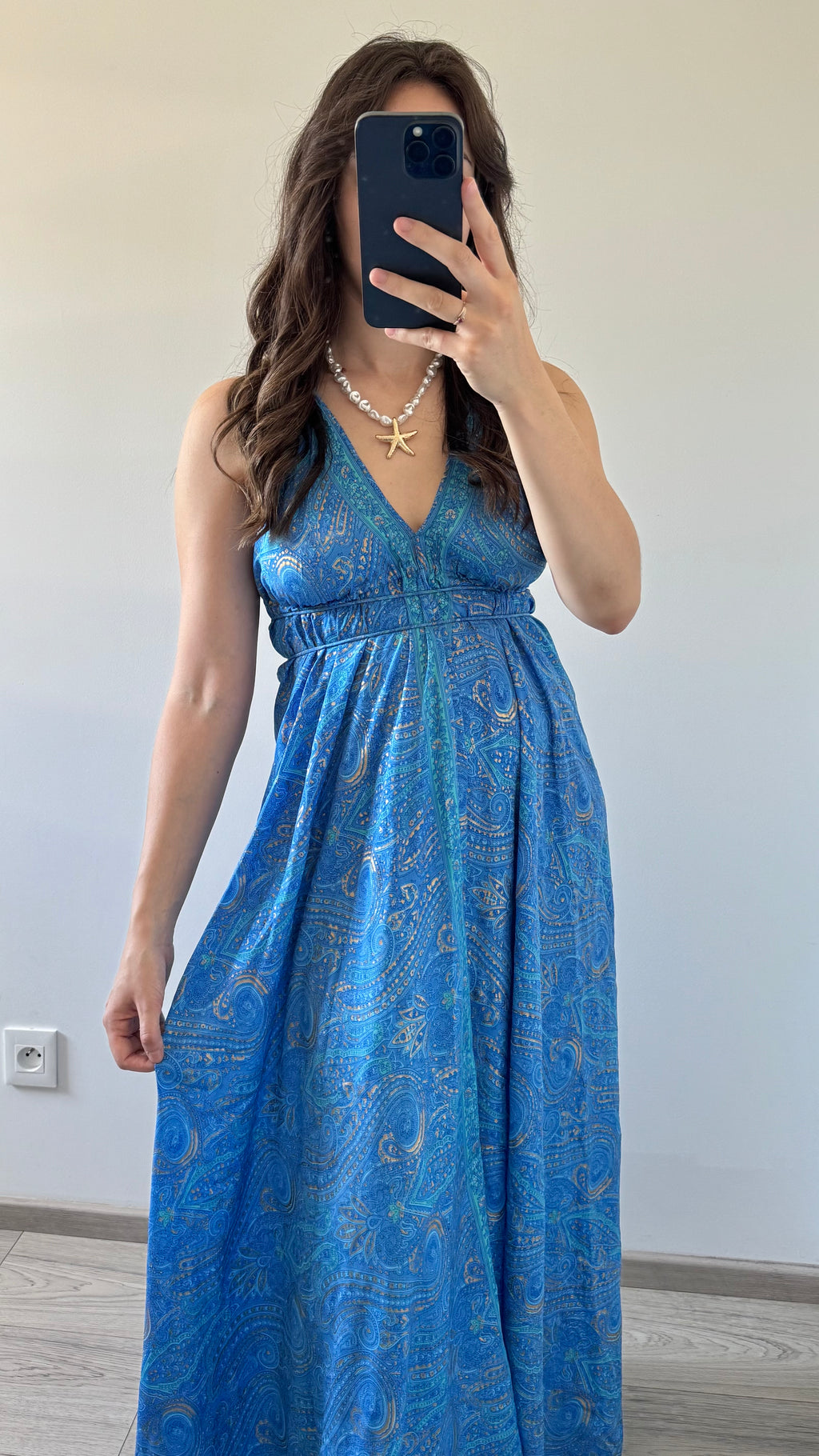 Robe Bohème Dos Nu BLEU