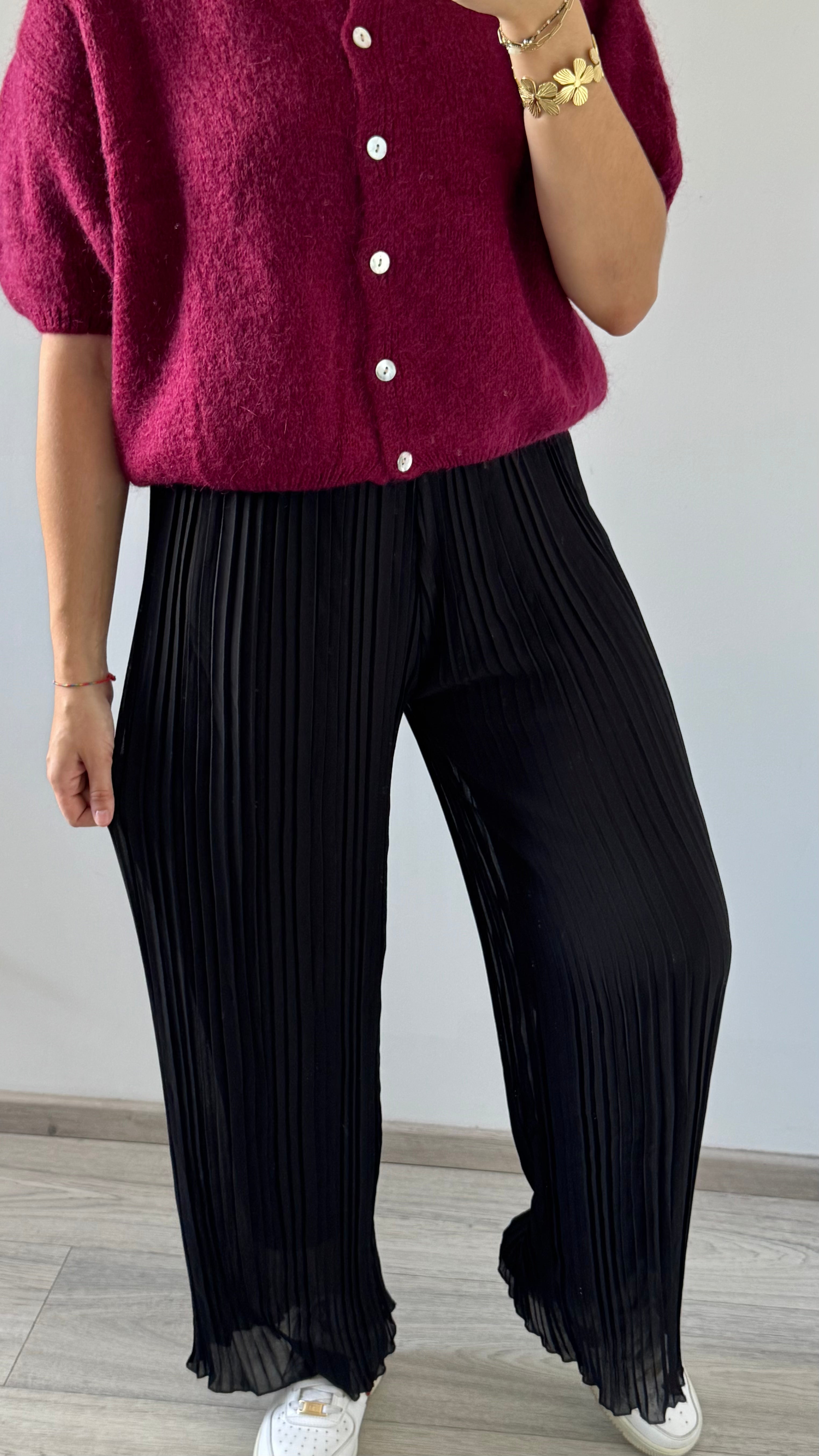 Pantalon plissé ROMANE Noir