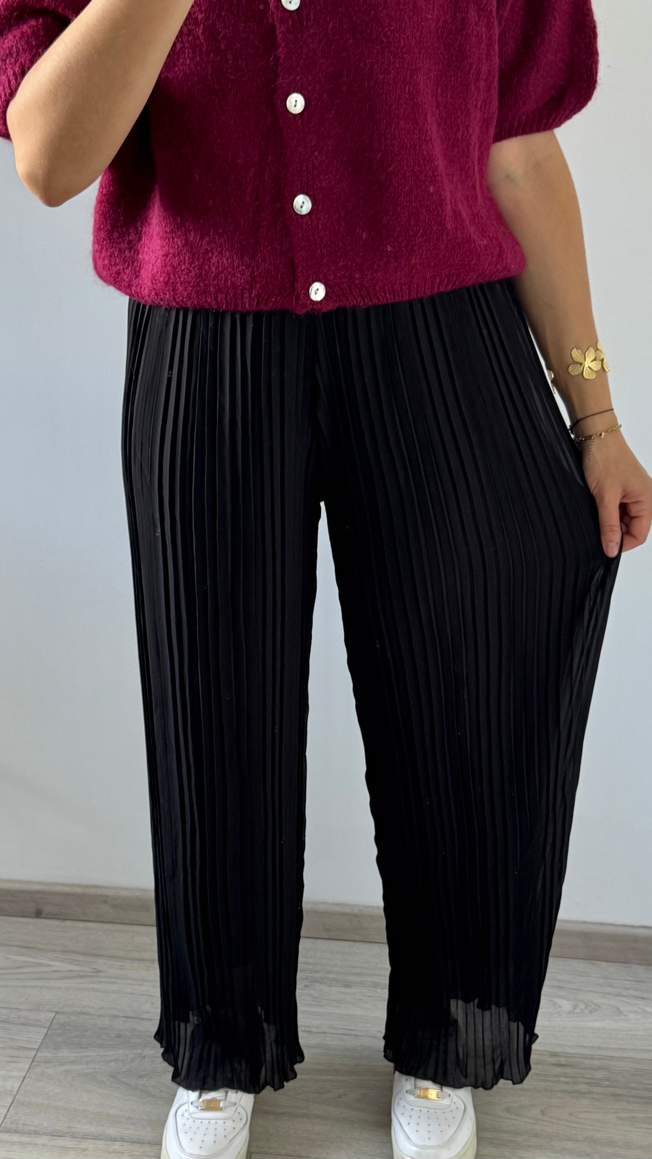 Pantalon plissé ROMANE Noir