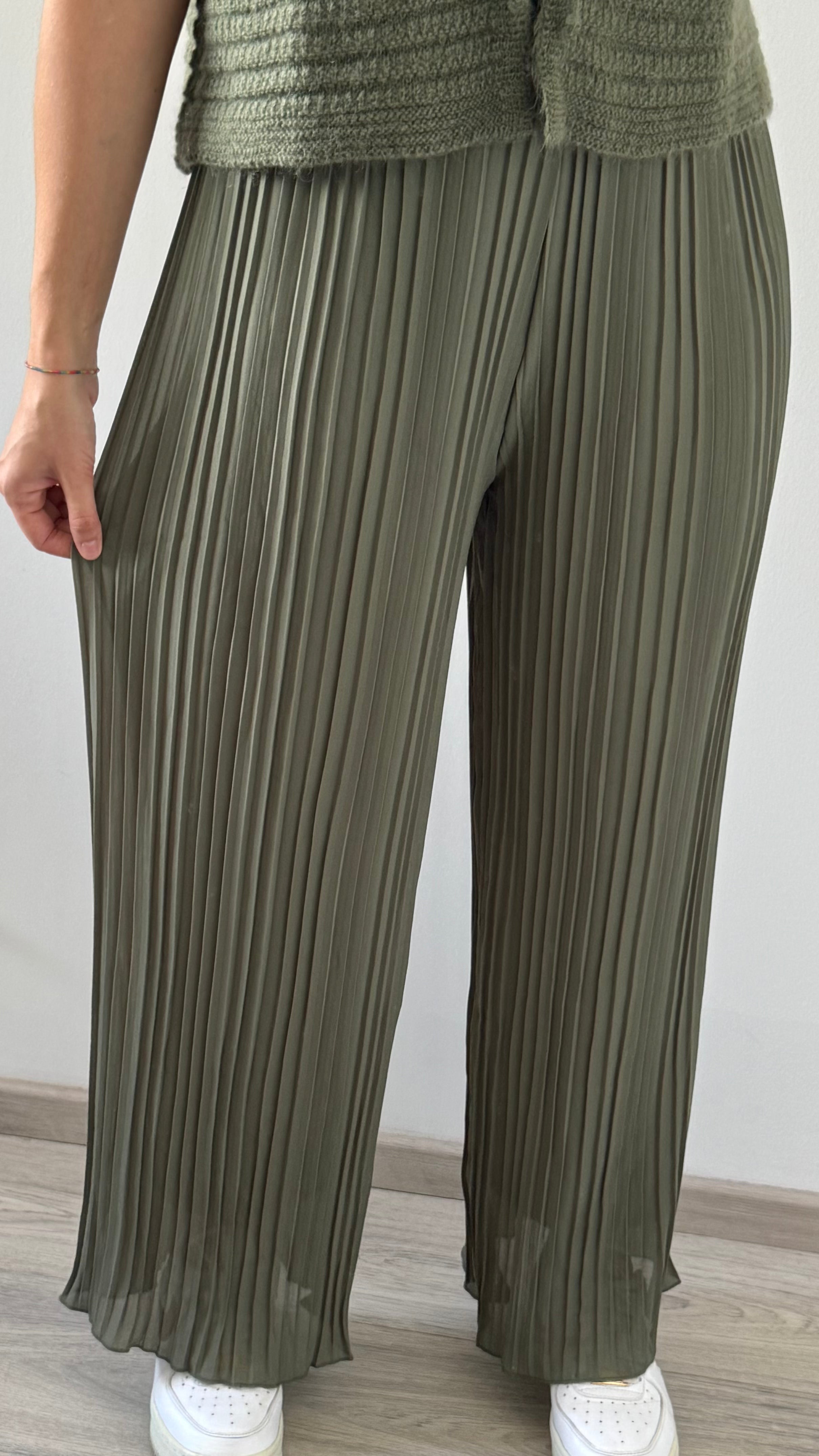 Pantalon plissé ROMANE Kaki