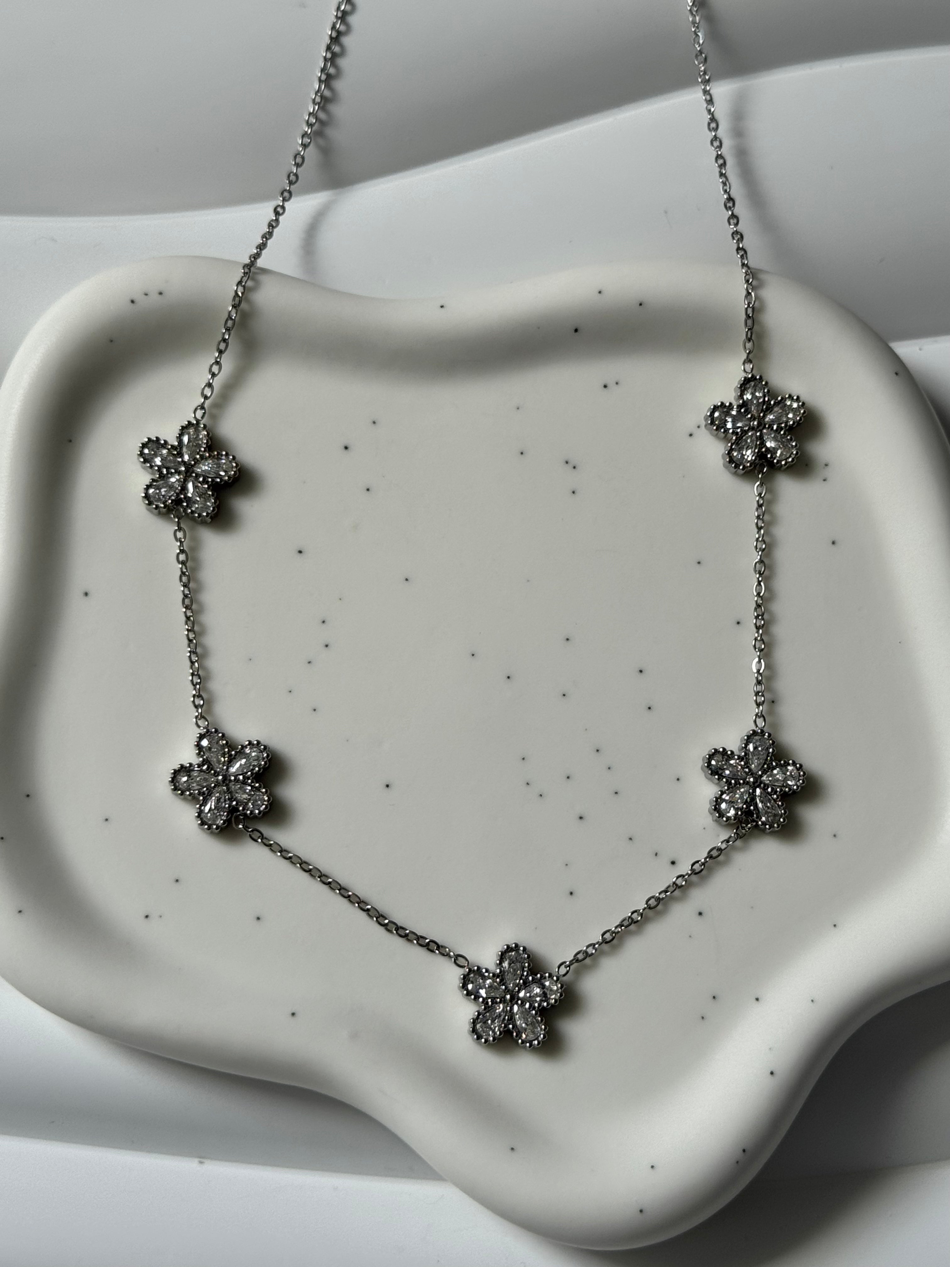 Collier Fleur Argent