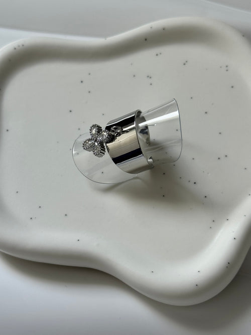 Bague Breloque Trèfle Argent