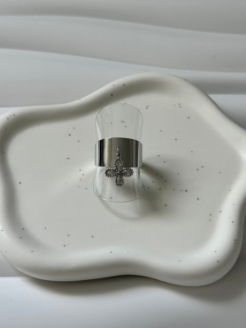 Bague Breloque Trèfle Argent