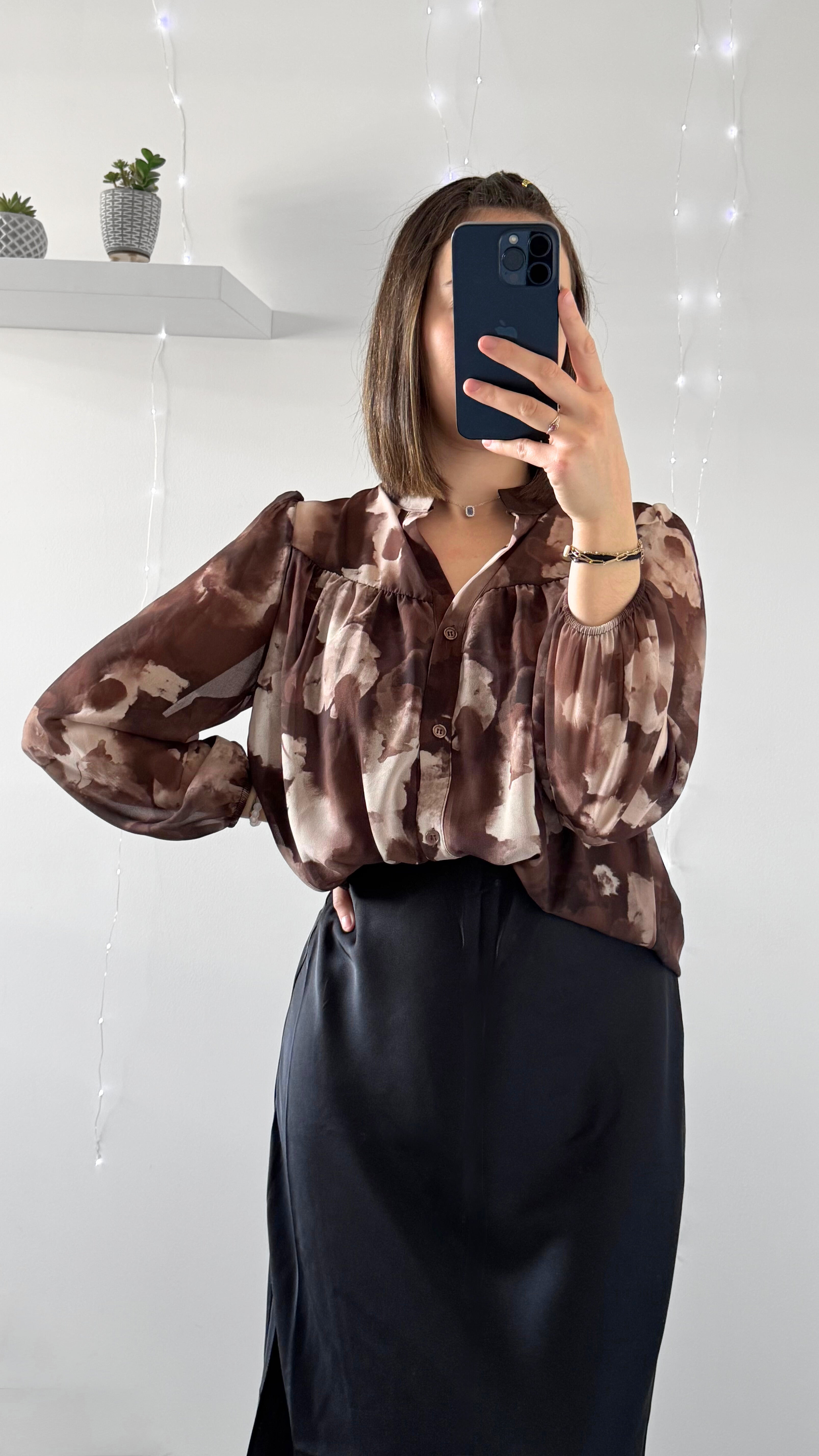 Chemisier FLORINE Marron