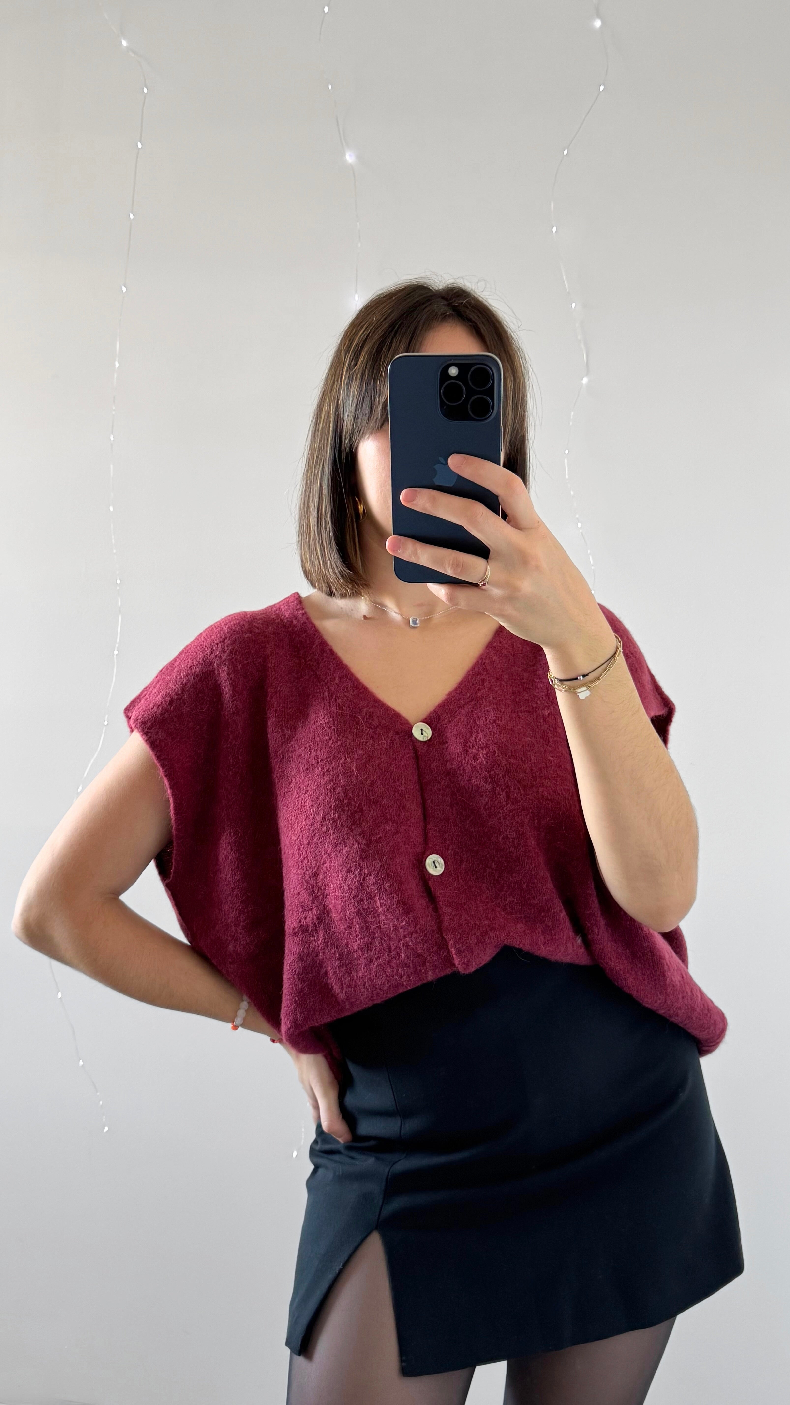 Gilet Sans Manche MARIE Bordeaux