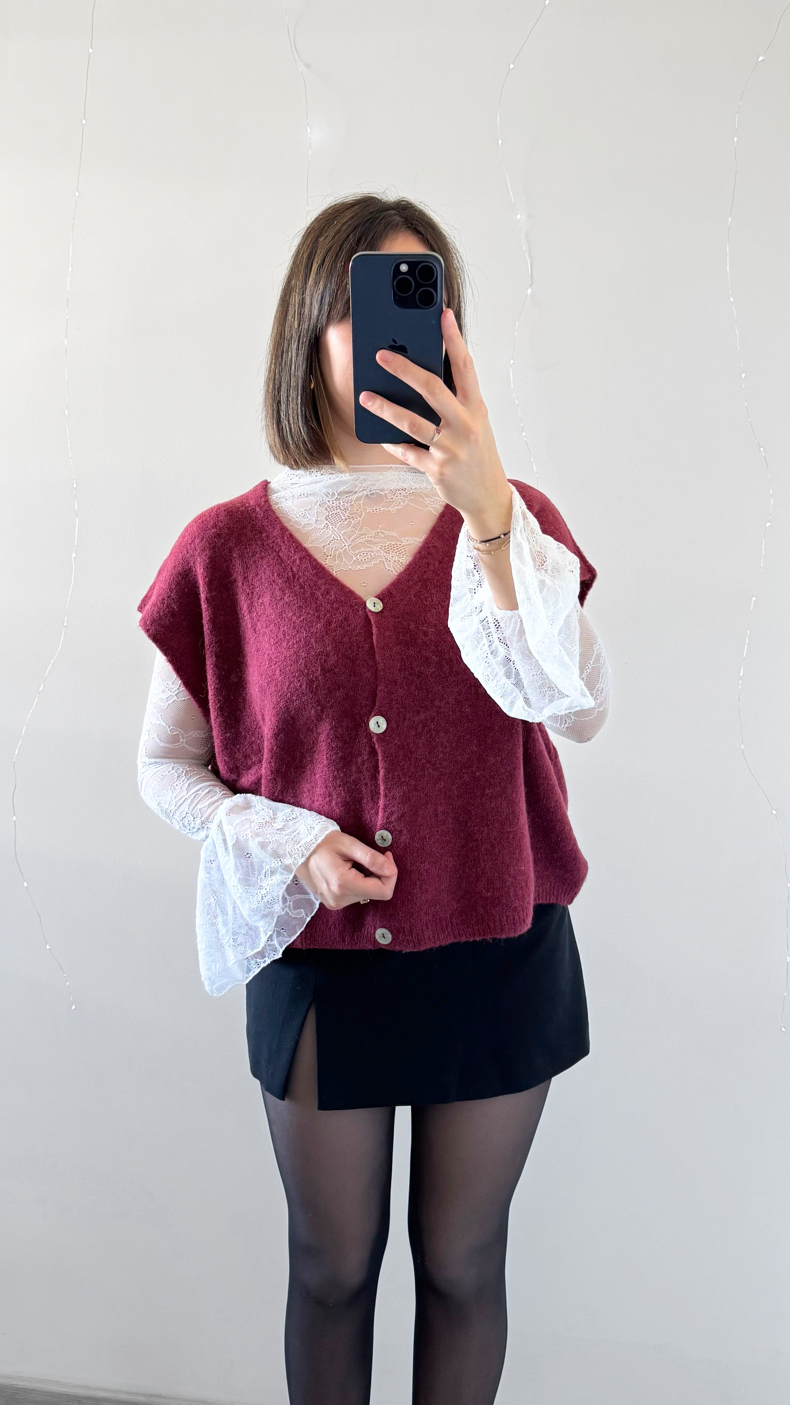 Gilet Sans Manche MARIE Bordeaux