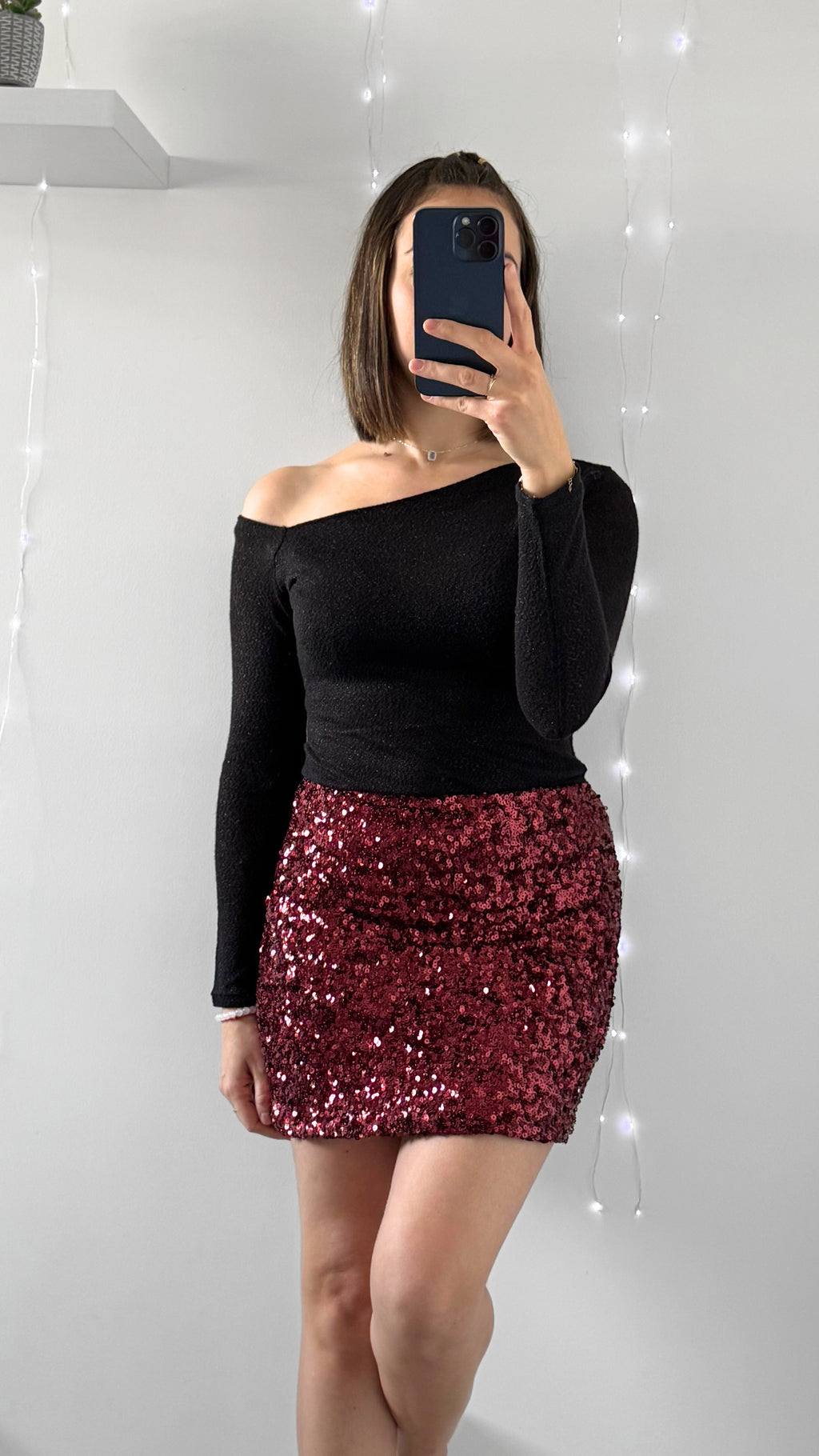 Jupe À Sequins DÉBORAH Bordeaux