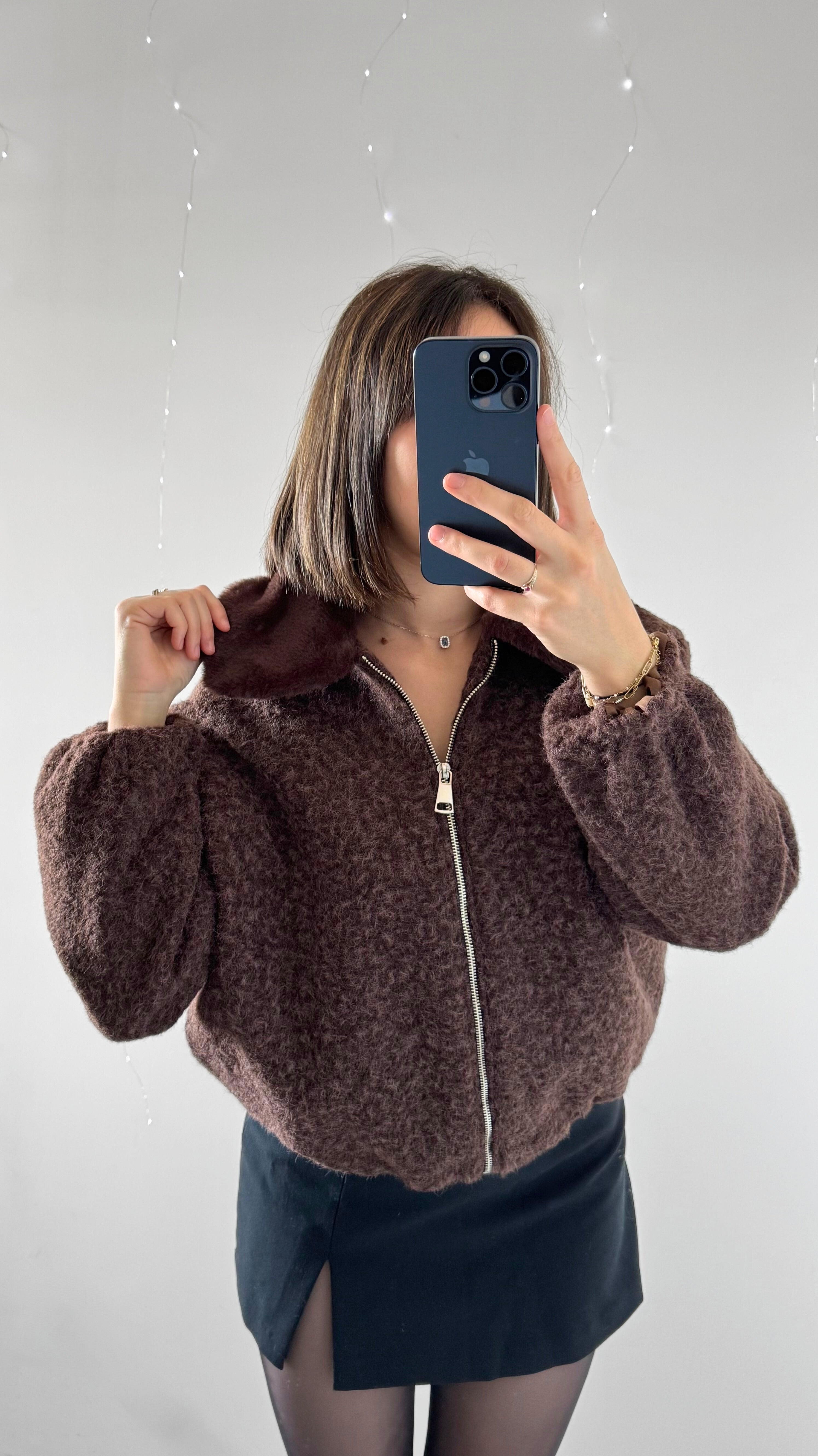 Veste En Feutrine VICTORIA Chocolat