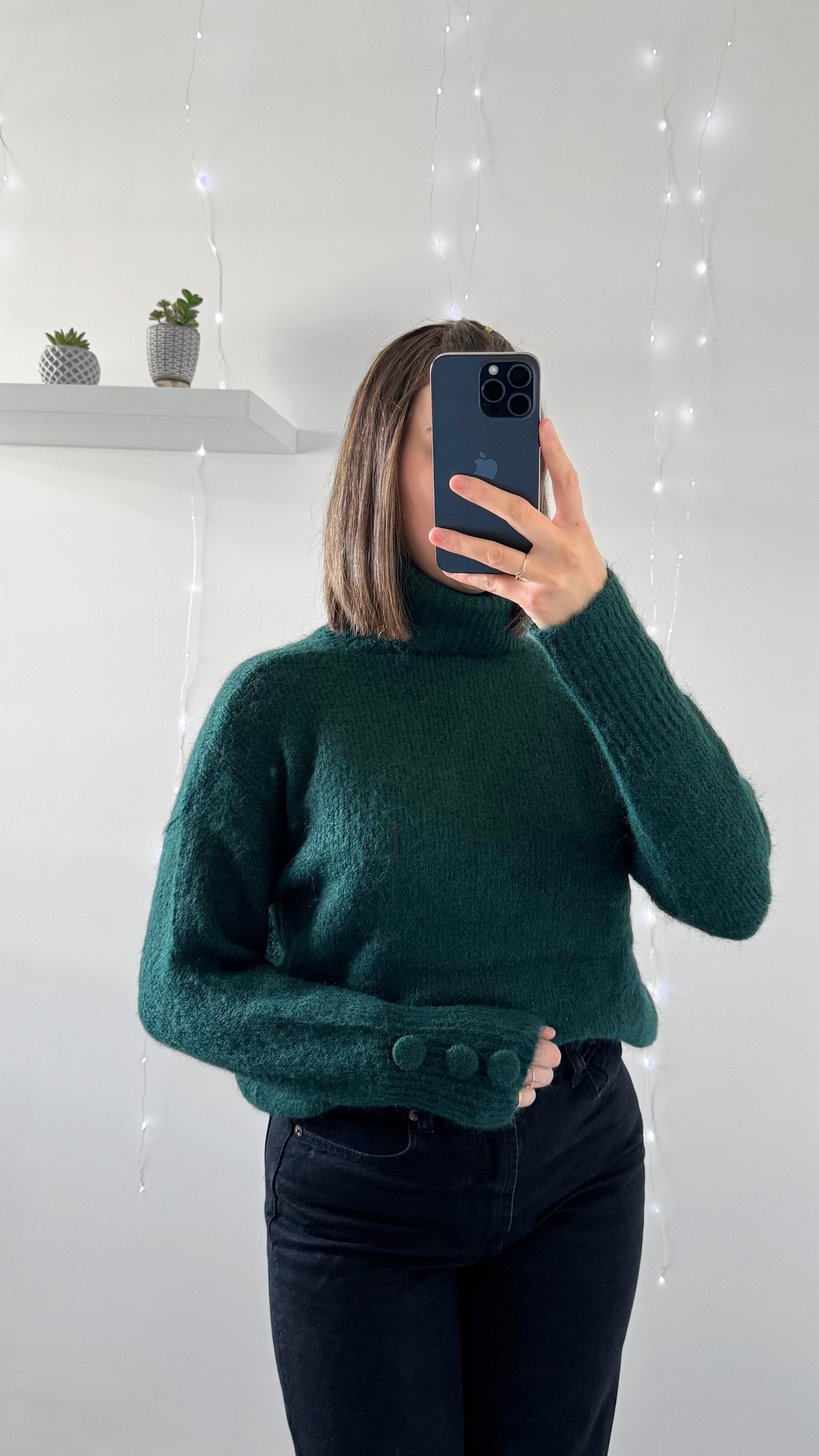 Pull Col Roulé ÉMERAUDE Vert